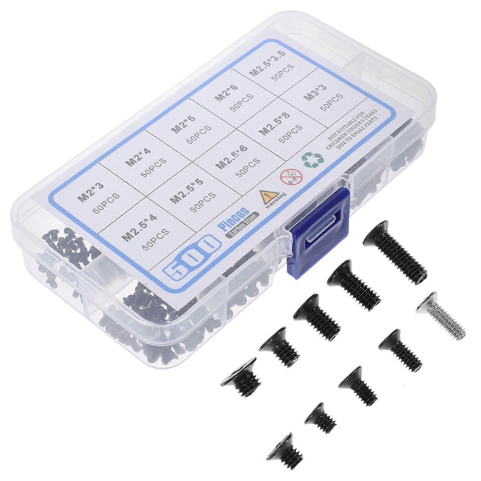 Countersunk Screws Flat Head Tapping Screws 2 Sets For Laptop Installation Carbon Steel Secure Fixing 100Pcs