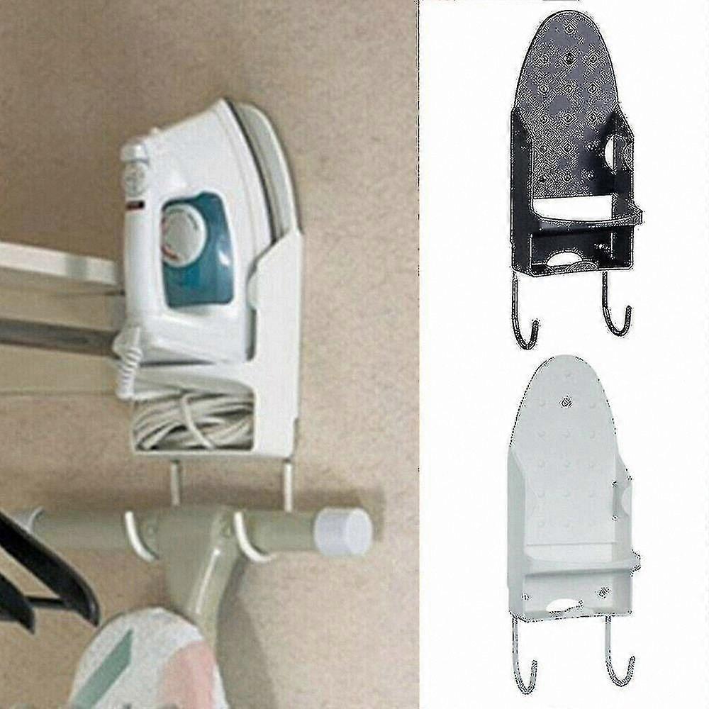 Wall-Mounted Ironing Board Storage Rack with Hanger - Black Color