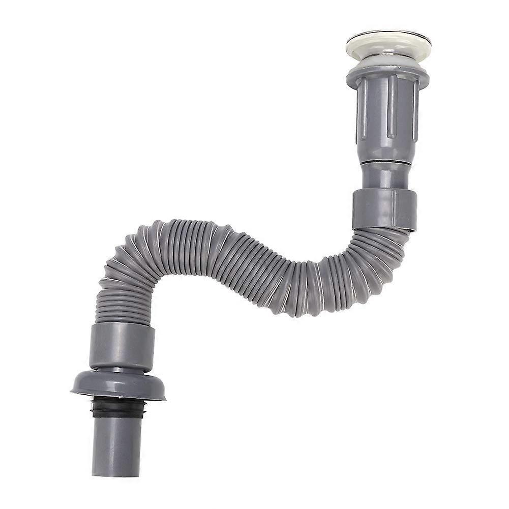 Bathroom Sink Drain Pipe S-Pipe Flexible Expandable Downpipe Grey Sanitary Accessories for Easy Installation