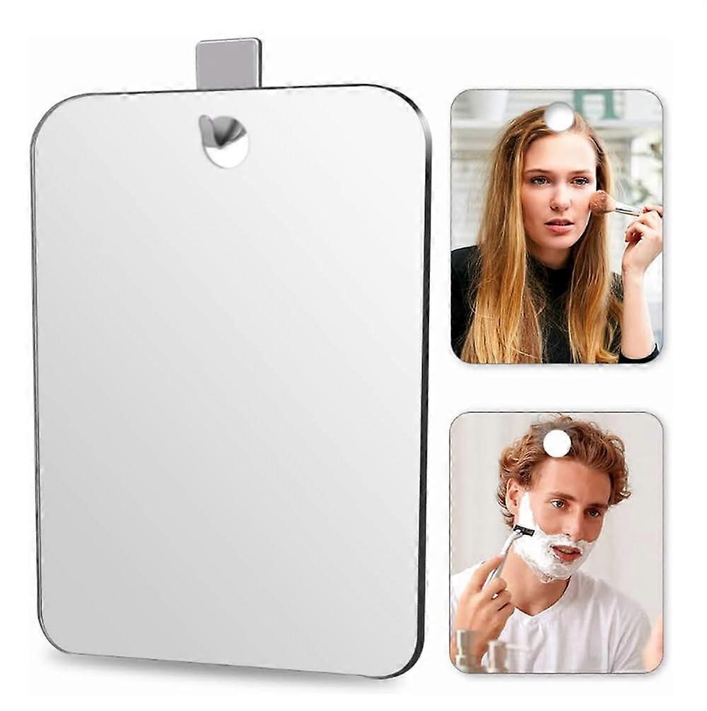 Handheld Shower Mirror Fogless Frameless Unbreakable Wall Hanging Makeup Mirror 7.87x5.91 In 20x15 Cm