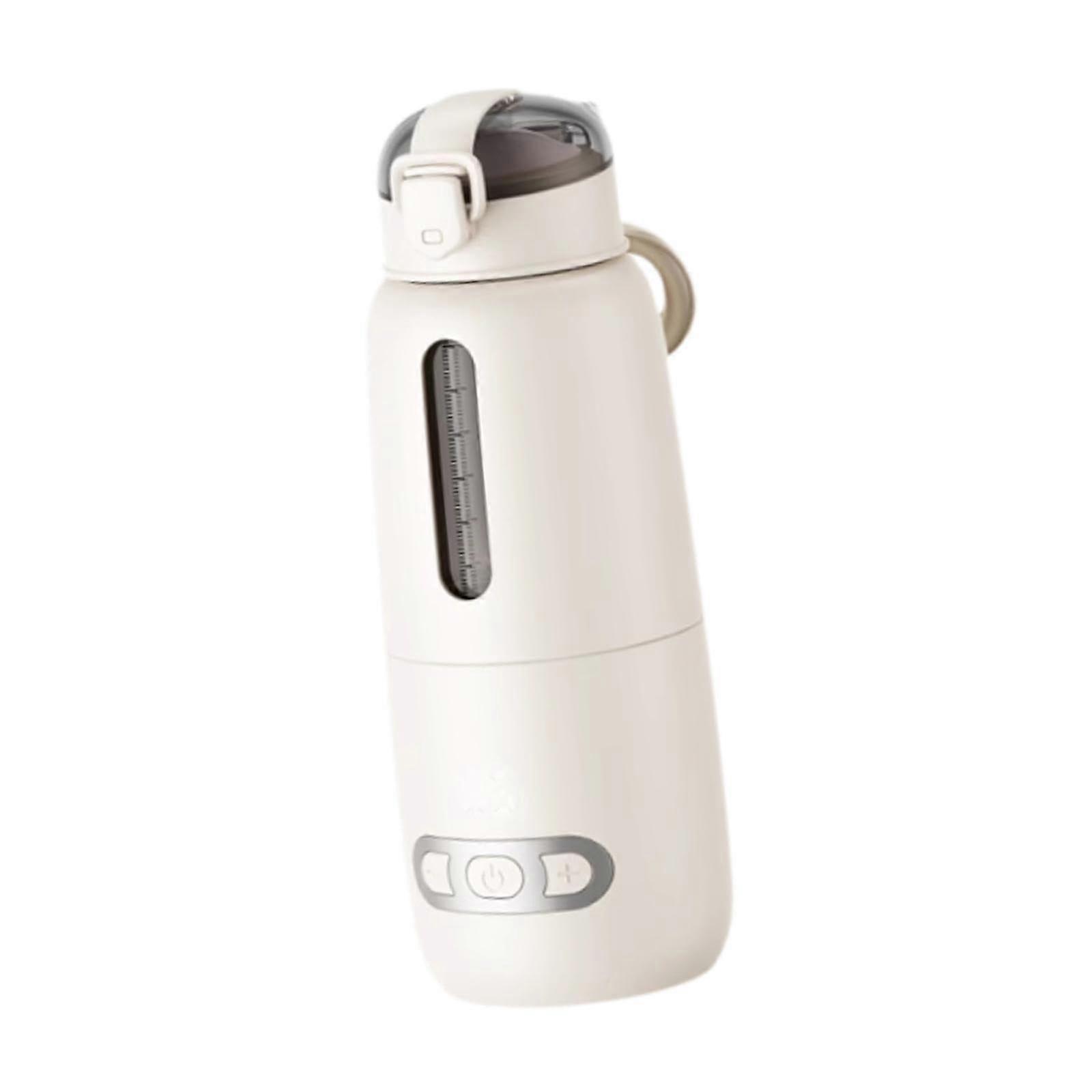 Portable Milk Warmer 300ml USB Rechargeable Fast Heating Baby Bottle with Accurate Temperature Control for Airplane Travel Beige