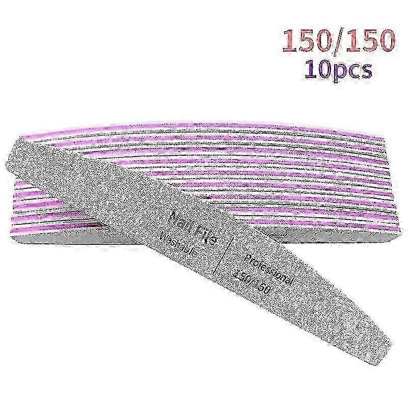 Professional Nail File Set for Manicure, Buffing & Polishing - 10pcs with 100-180 Grit for Smooth & Shiny Nails