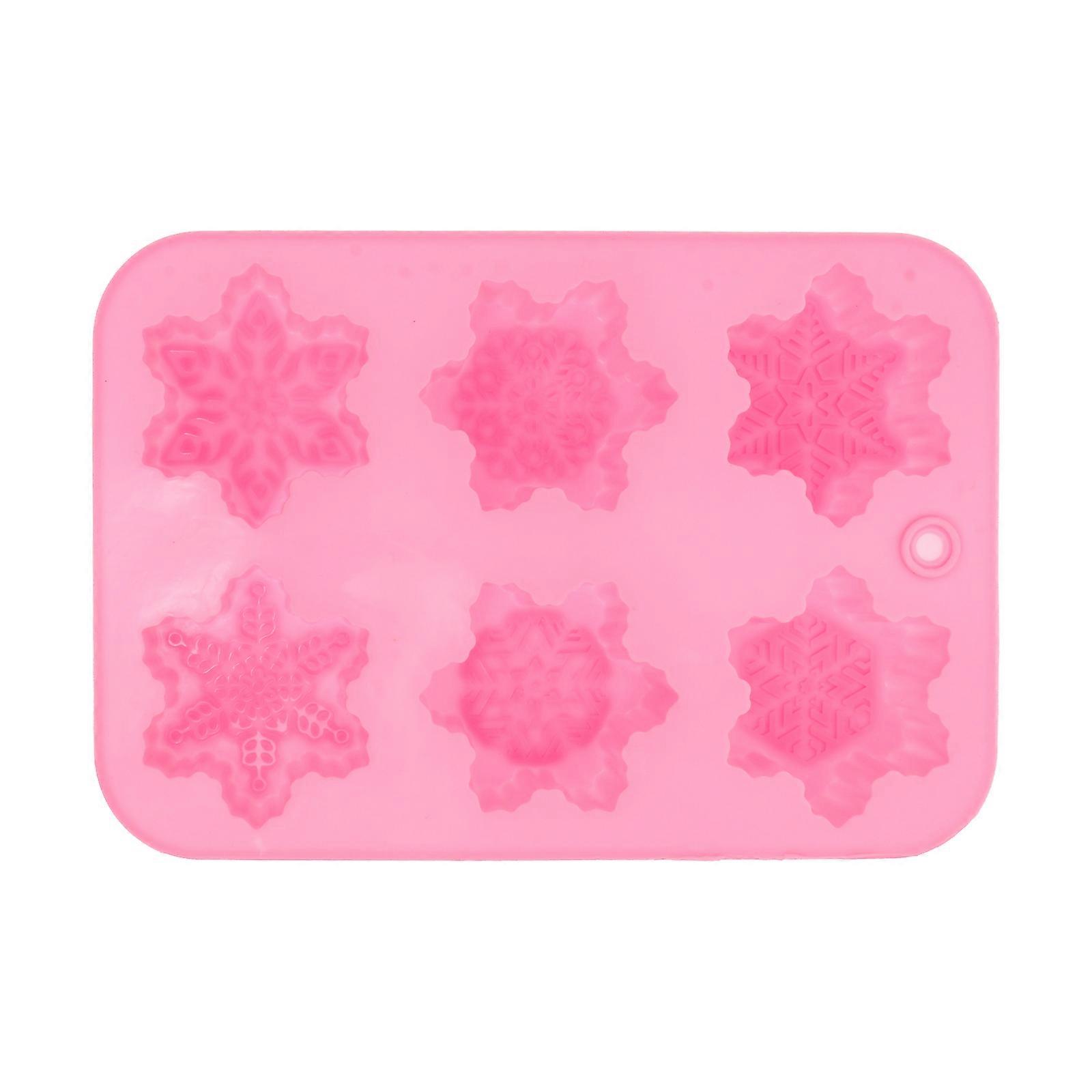 Silicone Soap Mold Snowflake Pattern Mold Mold Crafting Pink Silicone Soap Making Mold 1Pcs
