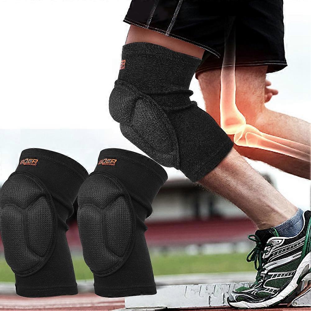 Thick Sponge Knee Support Pads Sleeve Crashproof S Black