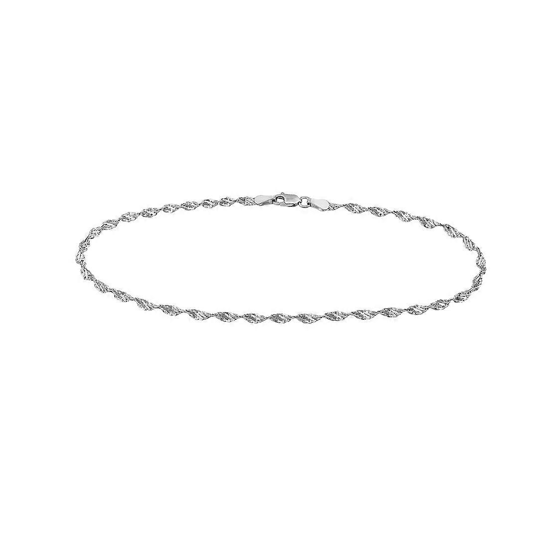 925 Sterling Silver Rhodium Plated Dorica Chain Tornozeleira de 10 polegadas para mulheres e homens