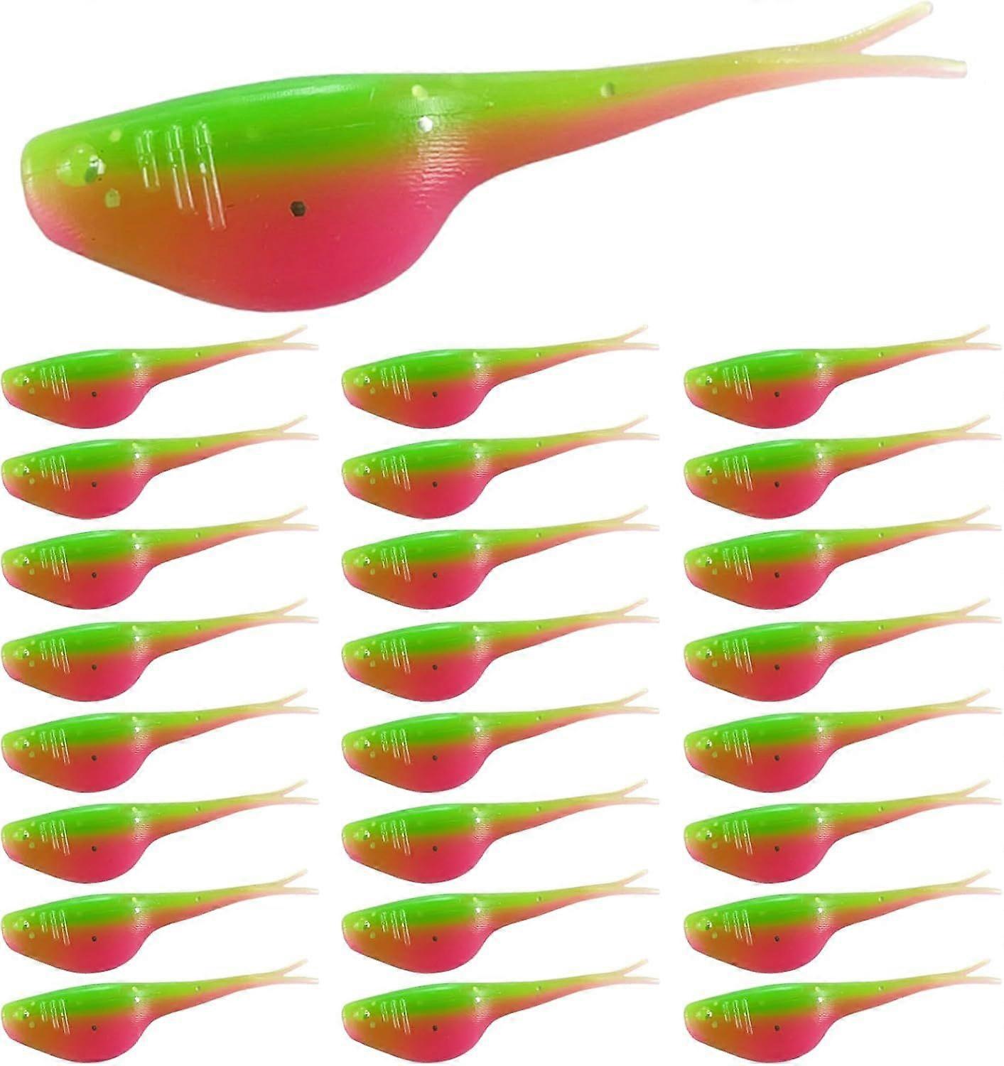 Split-Tail Crappie Lures - 24pcs Soft Plastic Lures for Bluegill, Panfish, Trout, Bass  Gr