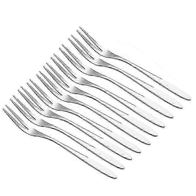 Garfos de escargot de aço inoxidável 2 pinos para viagens de festa, 5 polegadas (10pcs)