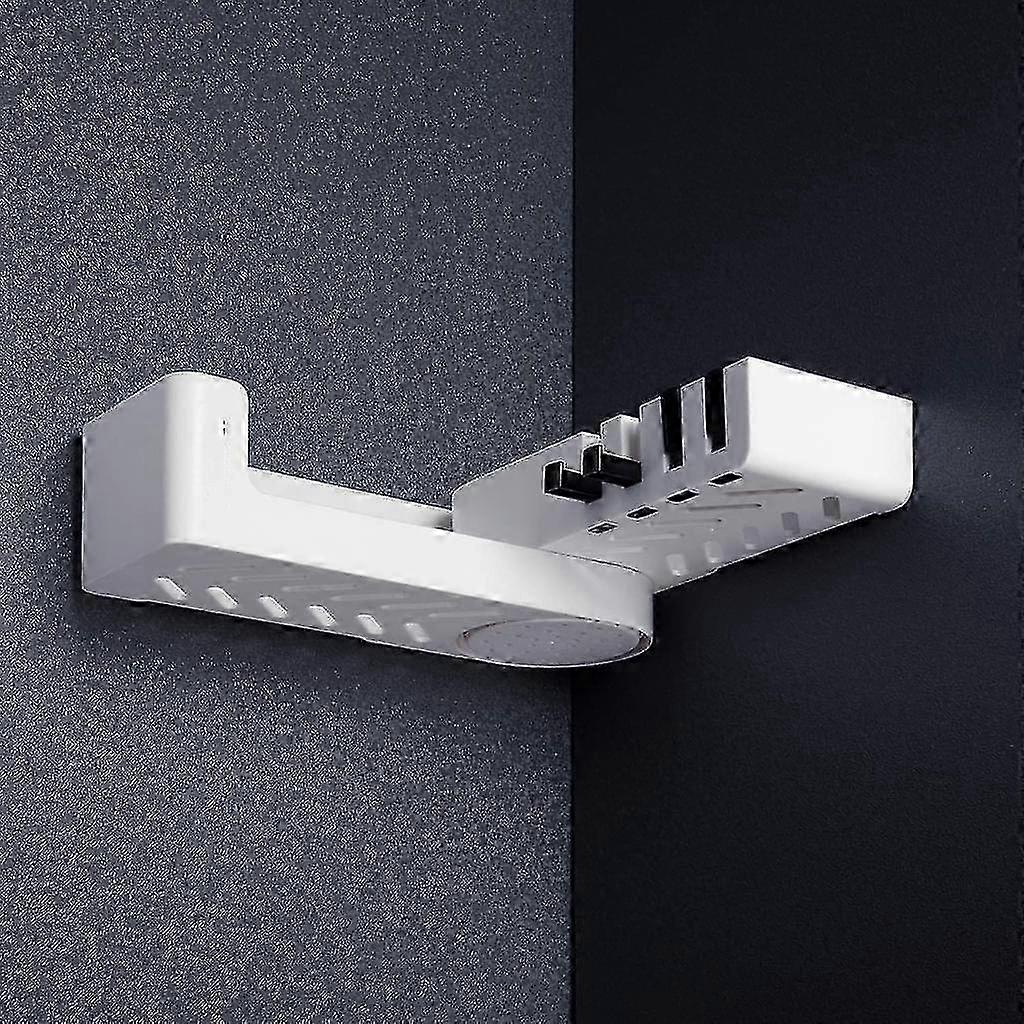 Corner Shower Basket, Swivel Self-Adhesive Shelf with Adjustable Size