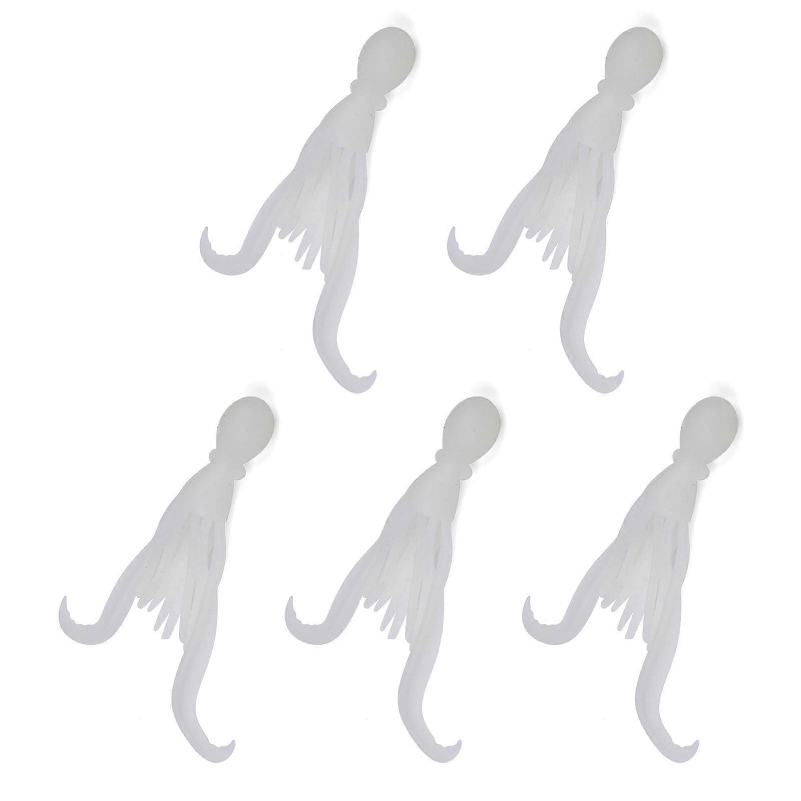 5pcs Schwimmende Angelköder Silikon Künstliche Köder Swimbaits Angelgerät 10cm 4,8 g Tintenfisch Jig Wobbler Köder Farbe E