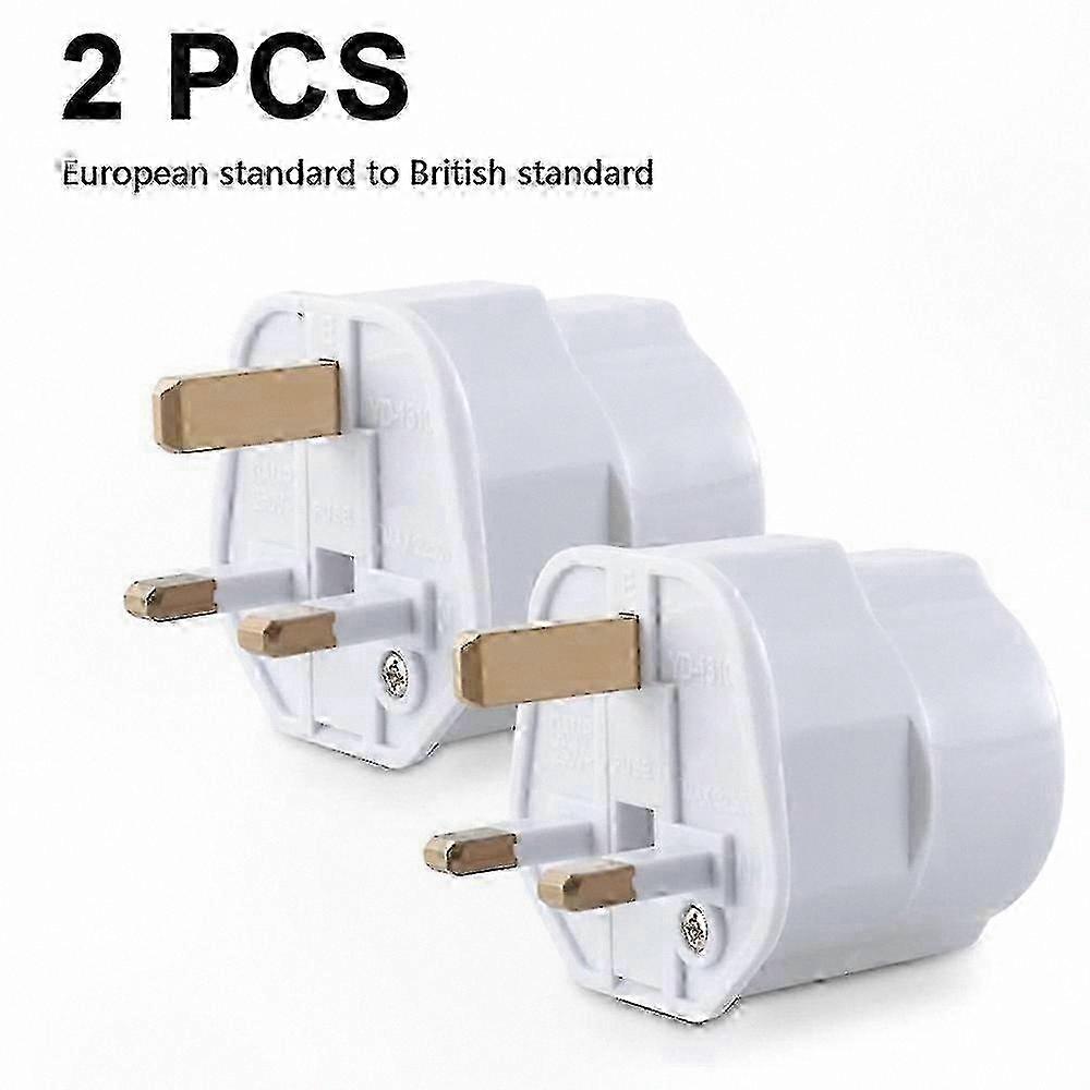 2-Pack European to British Plug Adapter for G-Type Standards Conversion