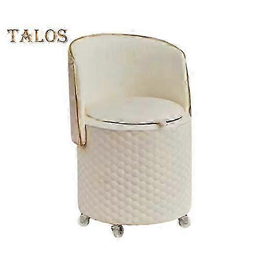 Makeup Stool with Wheels Wear Resistant Easy to Clean Upholstered 360-degree Swivel Vanity Stool Small Rotatable Chair