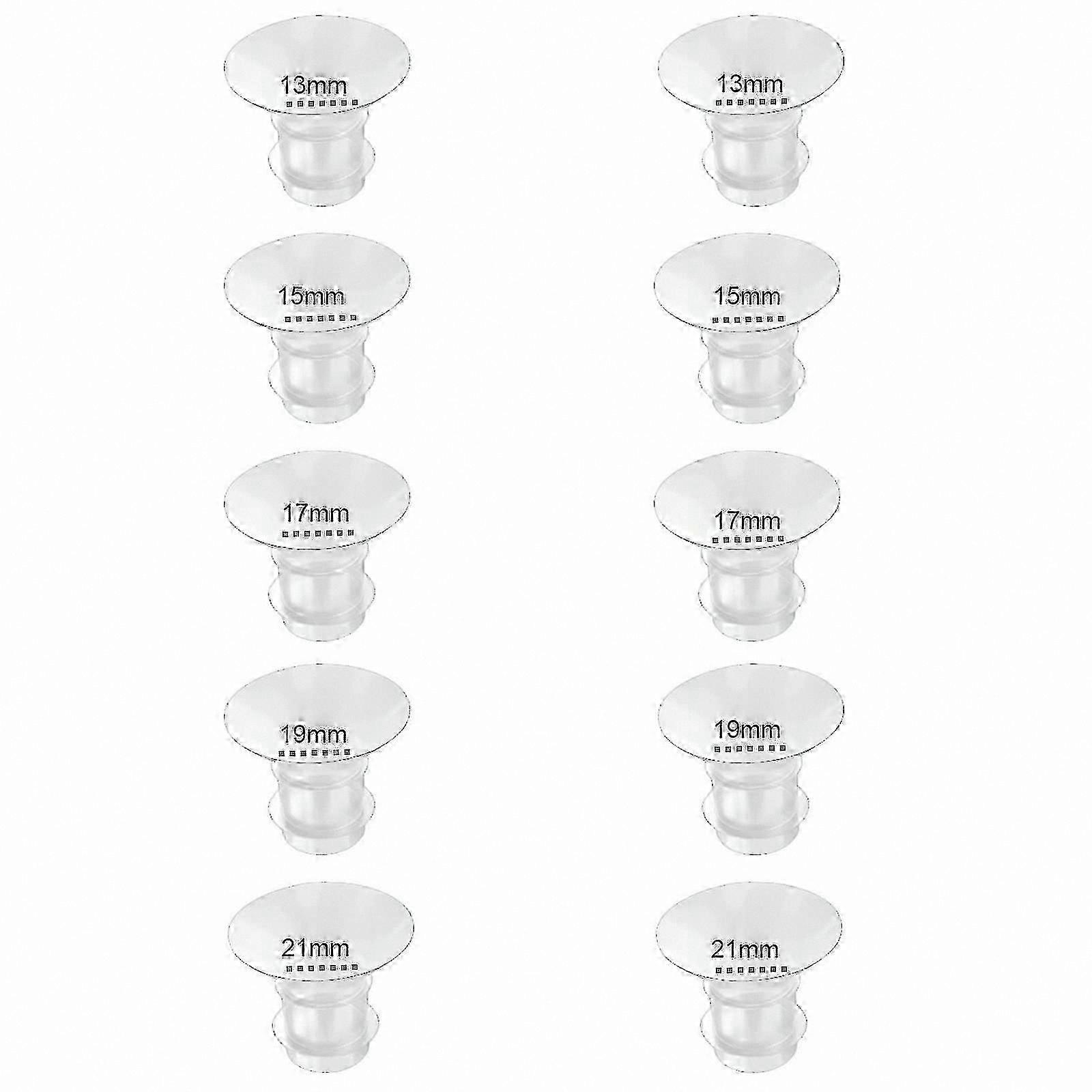 Soft Comfort 10-Pack Flange Inserts for Breast Pump Cups, 13-21mm Size Range