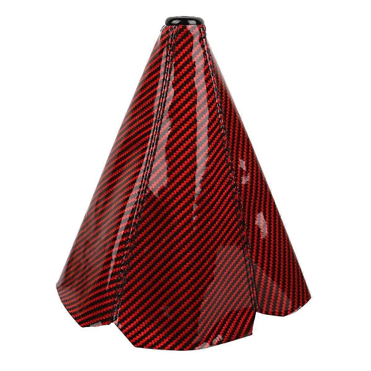 Carbon Fiber Red Shift Boot Cover For Gear Cover Shifter Shift Knob MT AT