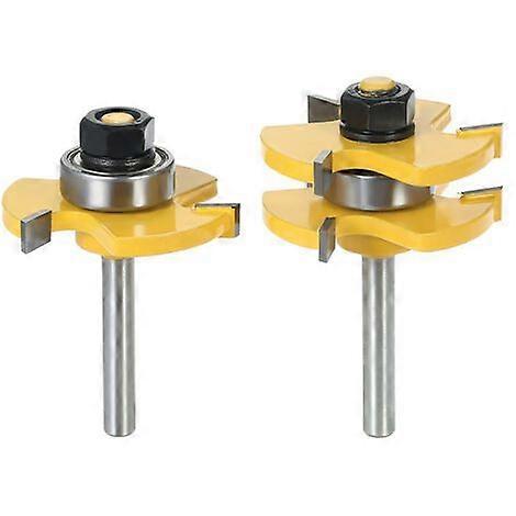 3/4" Stock 1/4" Shank Tongue and Groove Router Bit Set 3 Flutes T-Shaped