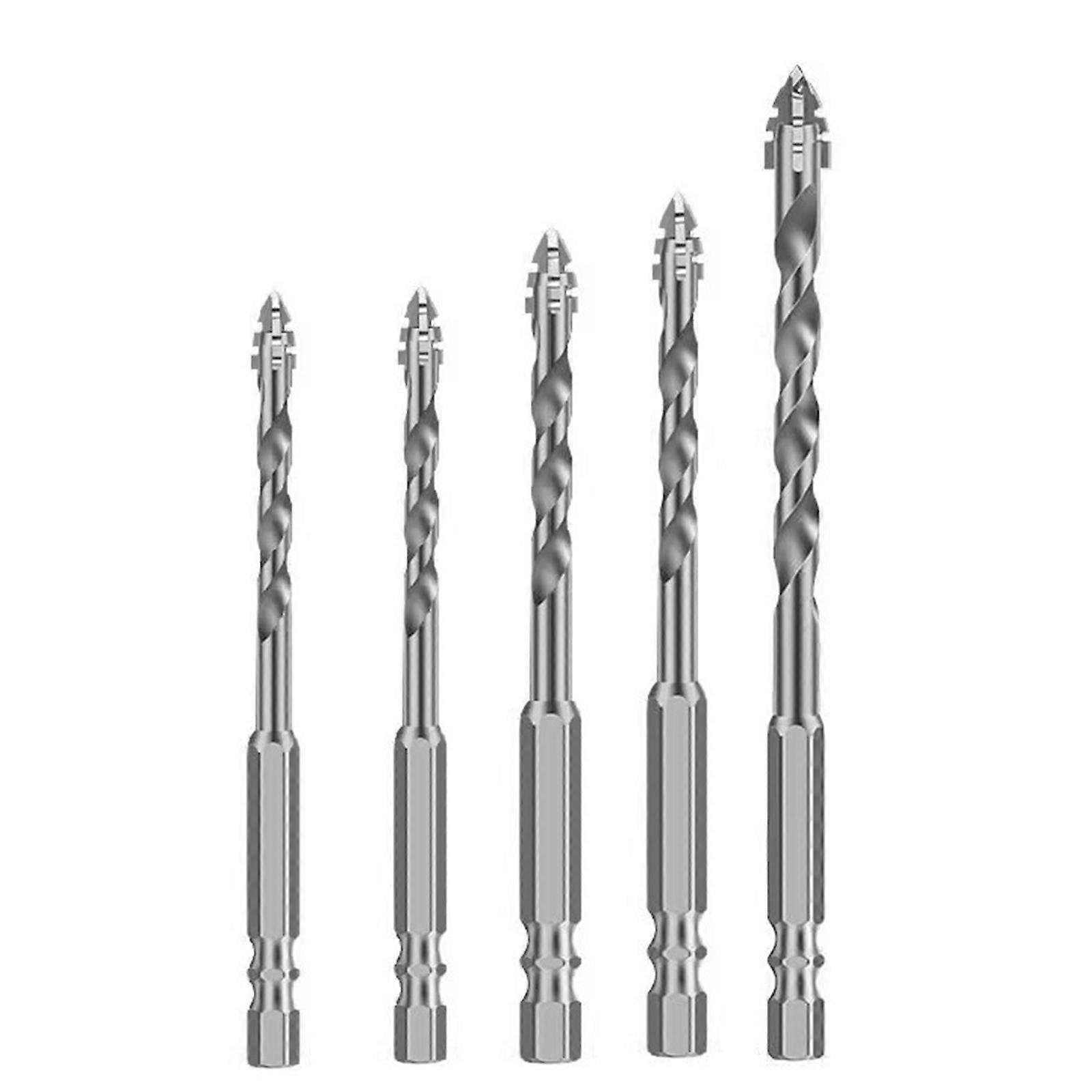 Four Edged Serrated Eccentric Drill Bit Set Hexagonal Shank Simple Assembly