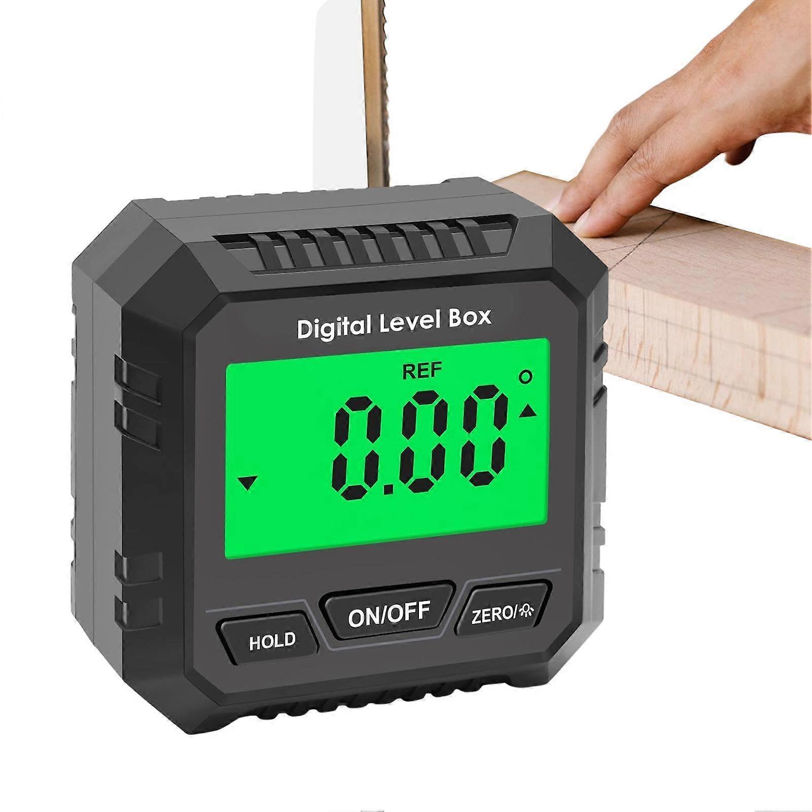 Digital Angle Gauge Inclinometer, Box Protractor, Angle Finder With Magnetic Base For Woodworking, Home Workshop, Black