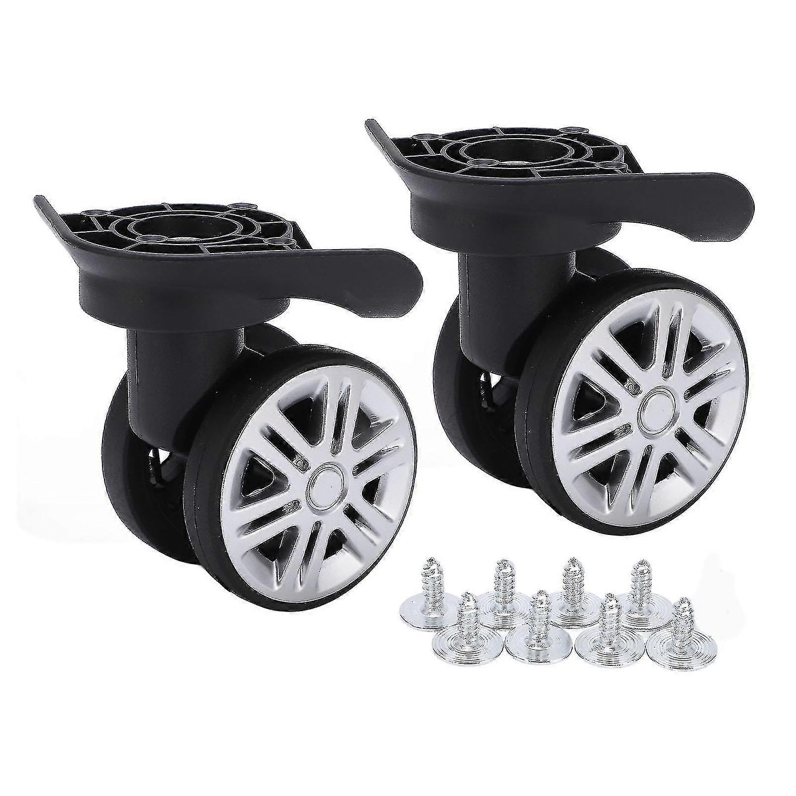 Suitcase Swivel Wheels 1 Pair Double Row Mute Replacement Casters for Luggage