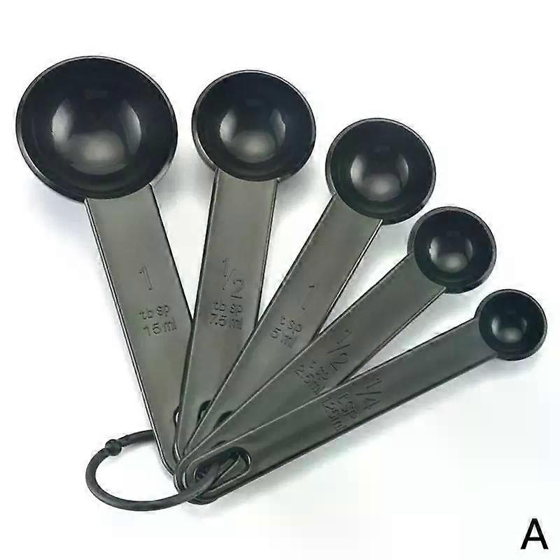Measuring Spoon Set, 5-Piece Plastic Kitchen Utensil, Lightweight Stackable for Baking Cooking
