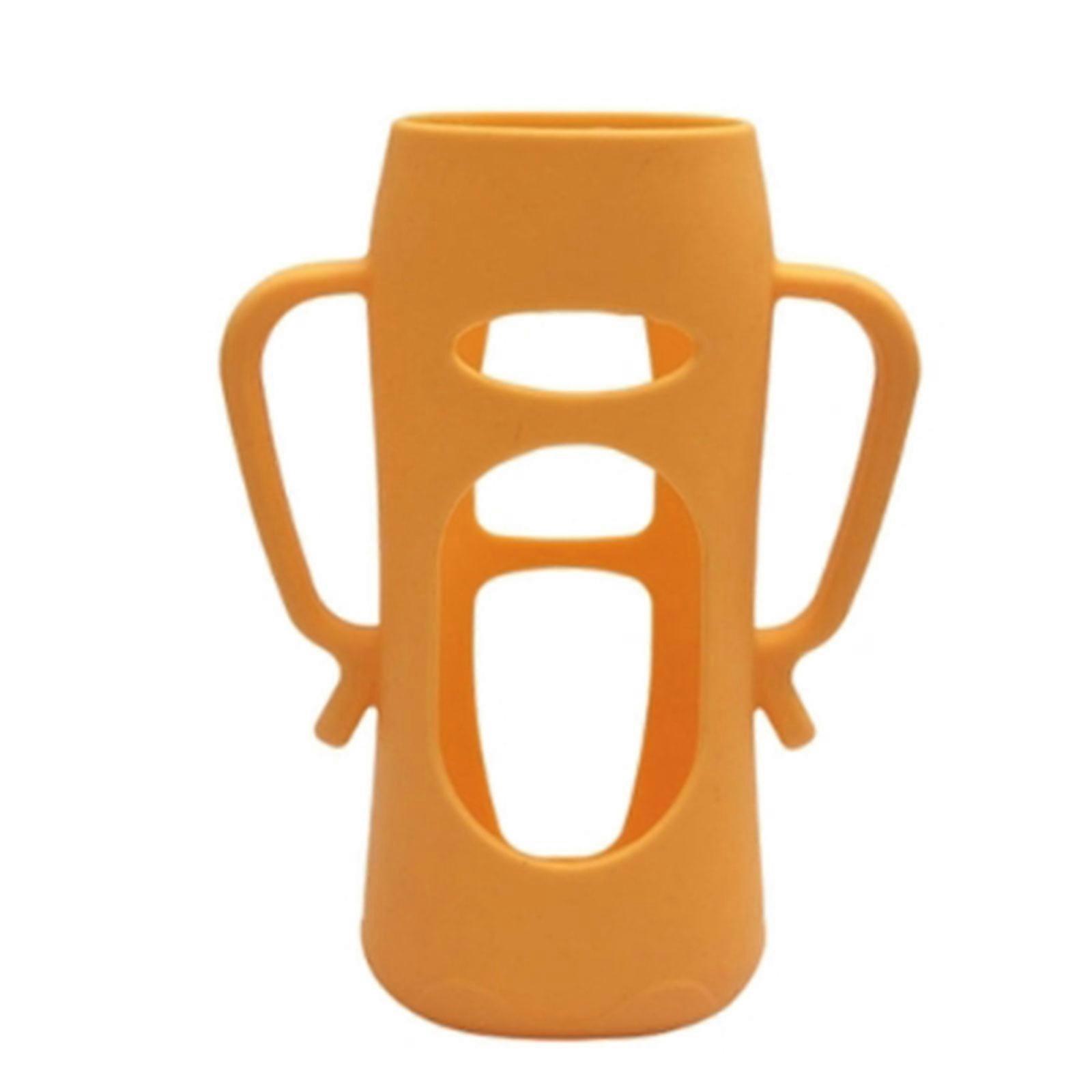 Shockproof Insulating Silicone Cover for Glass Feeding Bottles Ergonomic Handle Design Safe Feeding Solution Multicolor