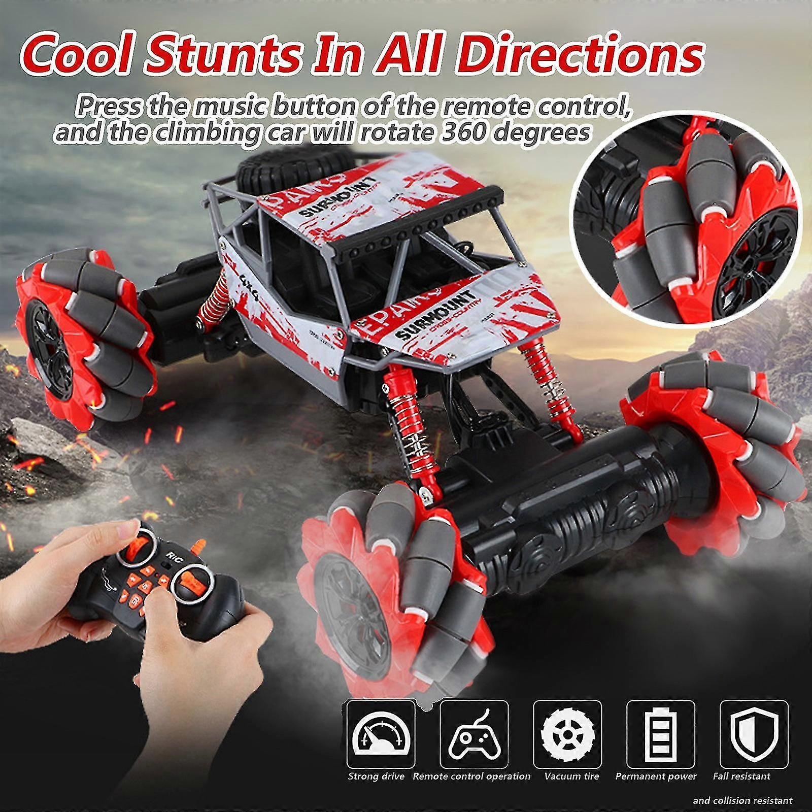2.4G Remote Control Stunt Car, 4WD 360 Rotation PVC Climbing Vehicle