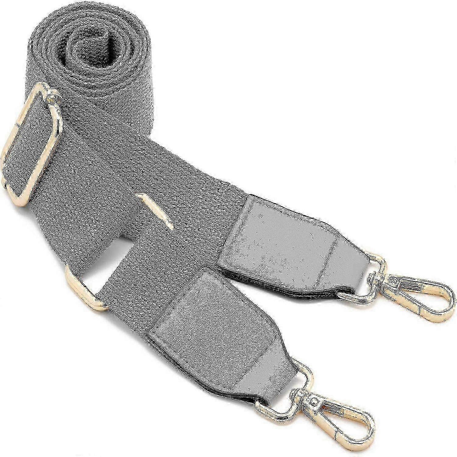 حزام حقيبة كتف عريض للنساء، حزام كتف طويل من الجلد البديل قابل للتعديل (رمادي)