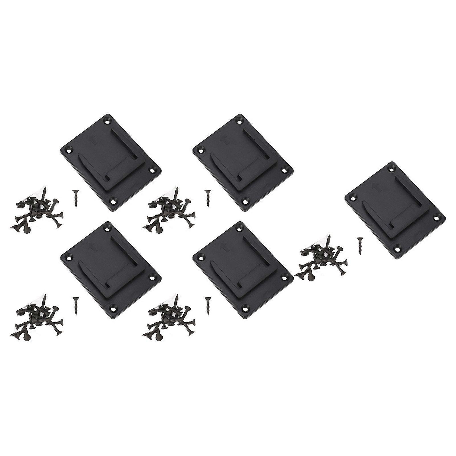 5 Set Tool Holder Dock Mount Black ABS Power Tool Hanger for 14.4V 18V Lithium Battery Tools