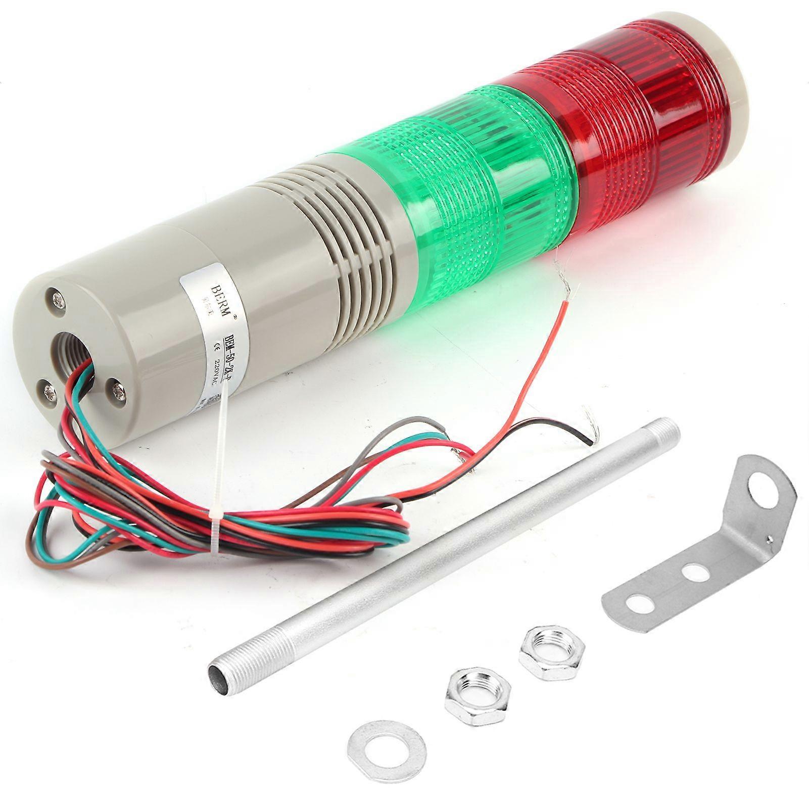 Industrial Warning Light 2Layer Buzzer LED Flashing Alarm Light Signal Tower 220VAC