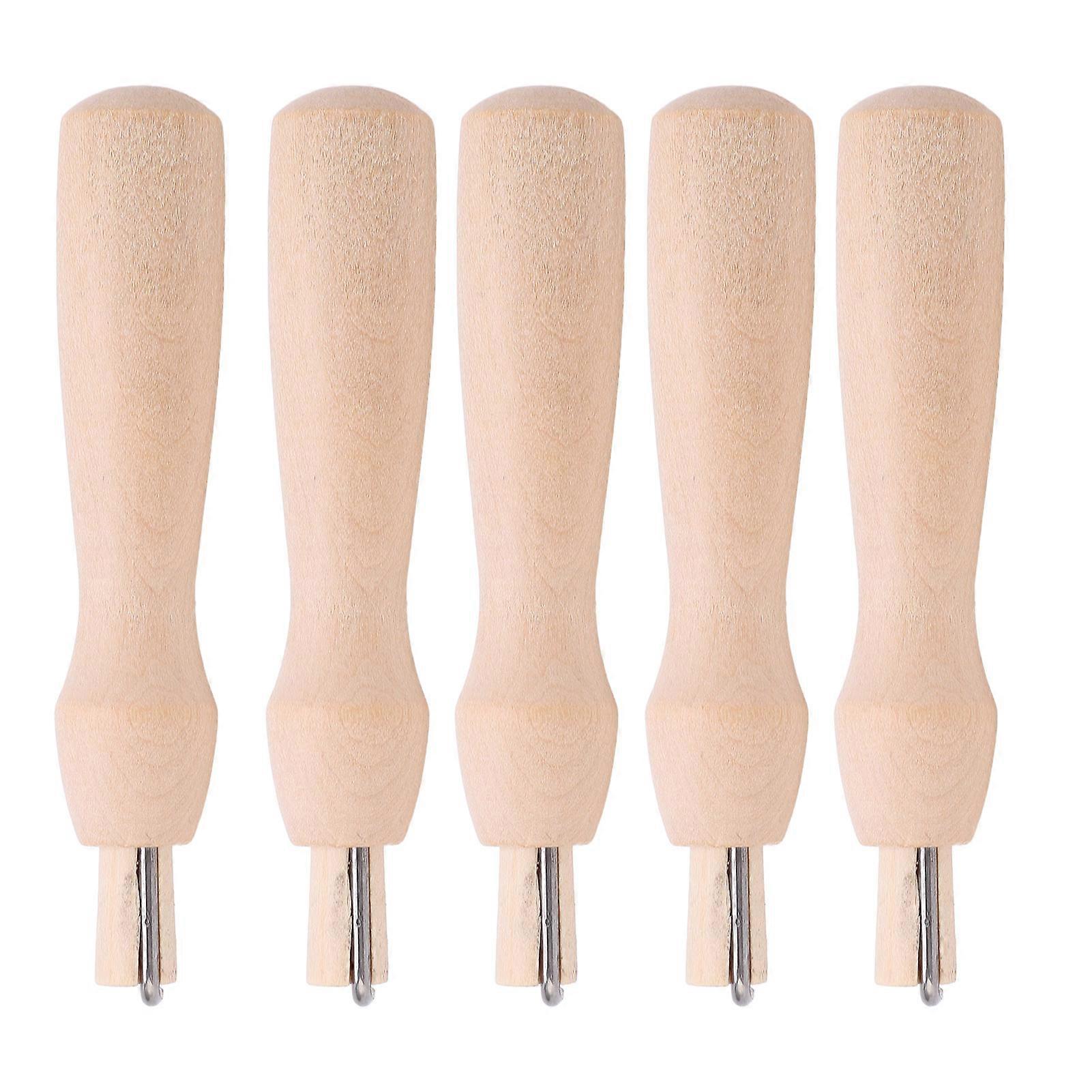 Lot de 5 aiguilles à feutrer polyvalentes, fabriquées à la main, en bois, antirouille, pour feutrage humide et sec