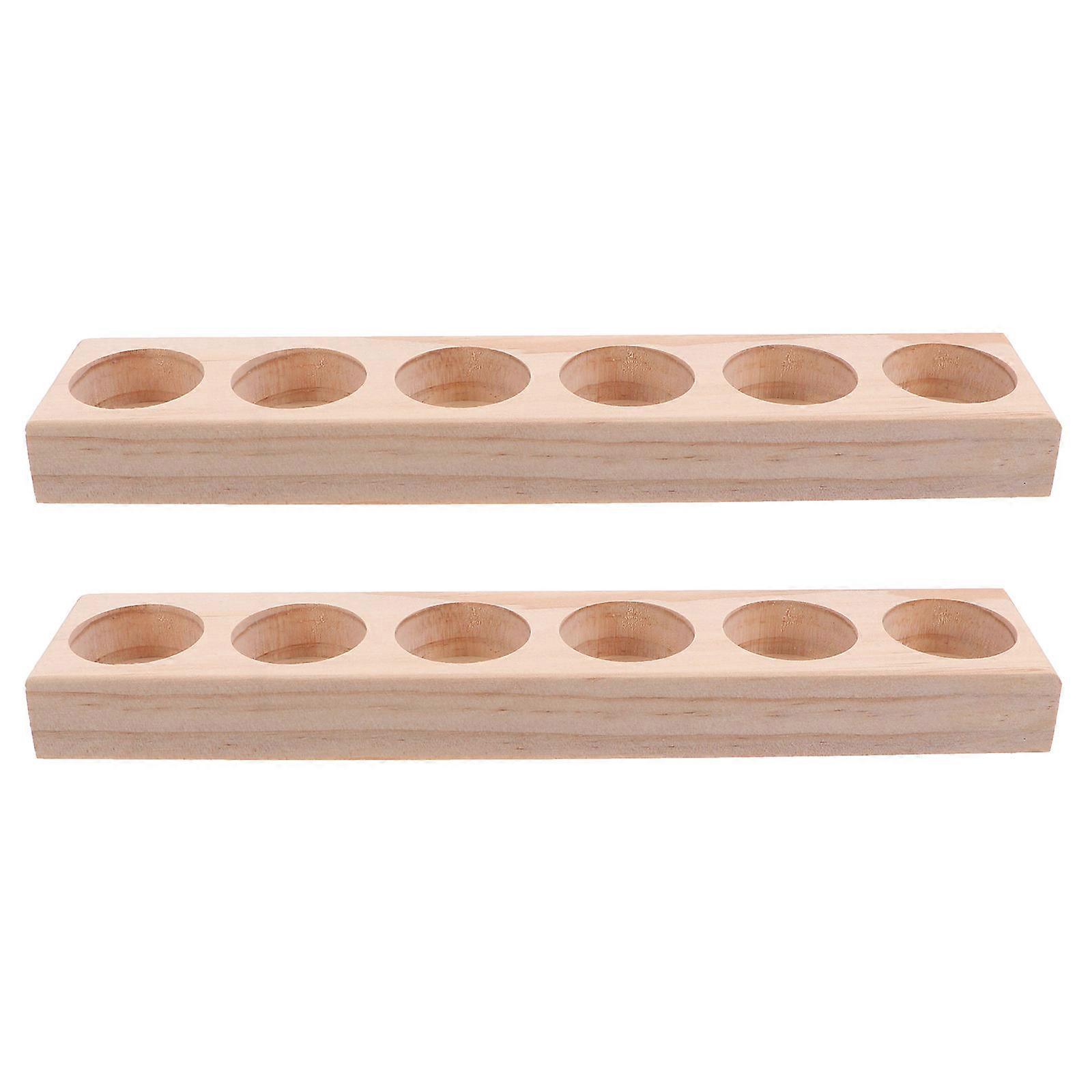 Essential Oil Holder Rack Wooden Stand for Display Organizer 8Pcs 6 Slots