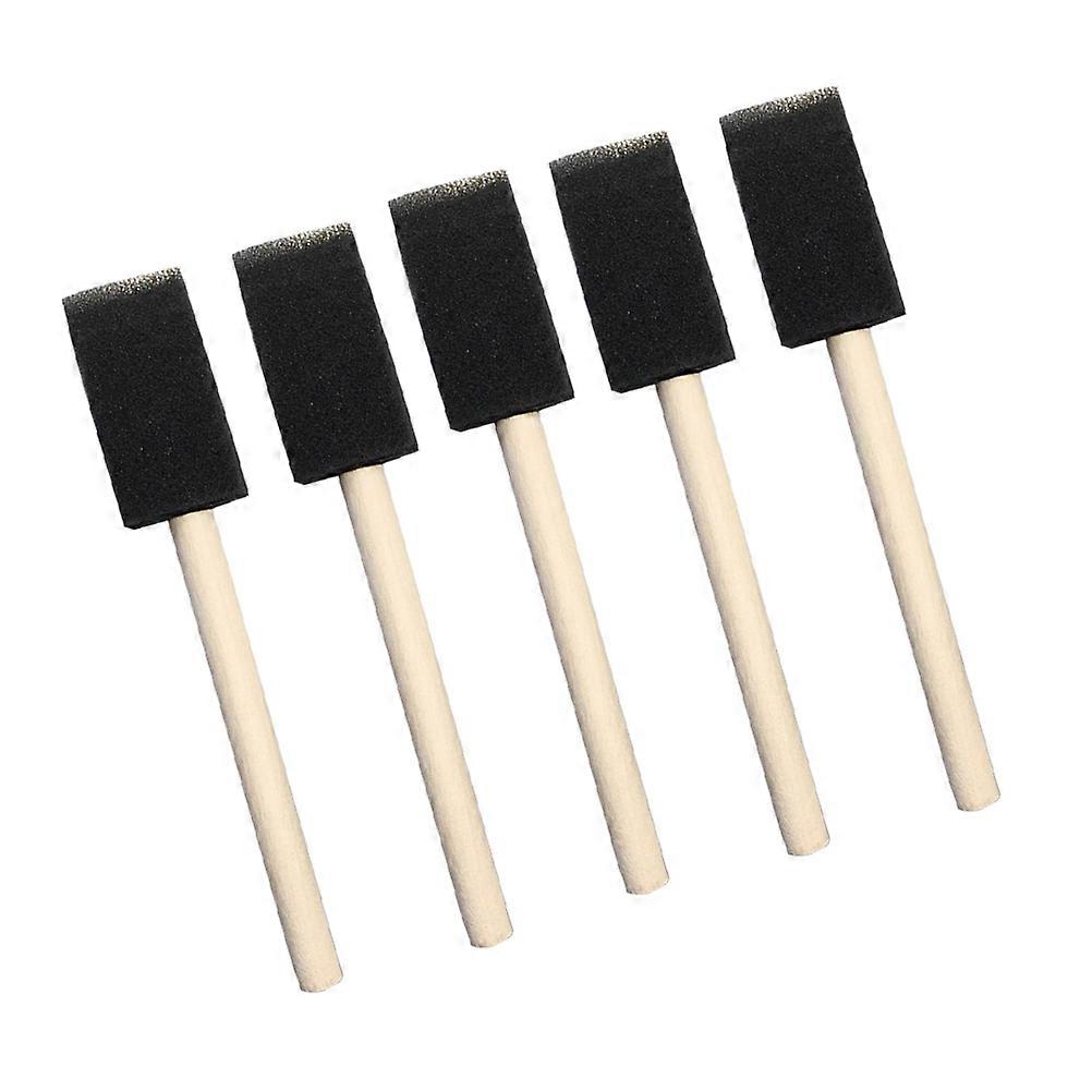 Paint Sponge Brush Set 1 Inch Beveled End for Art Lessons Diy Class Mixed Media Projects Multi Wood Handle Absorbent Durable 25Pcs