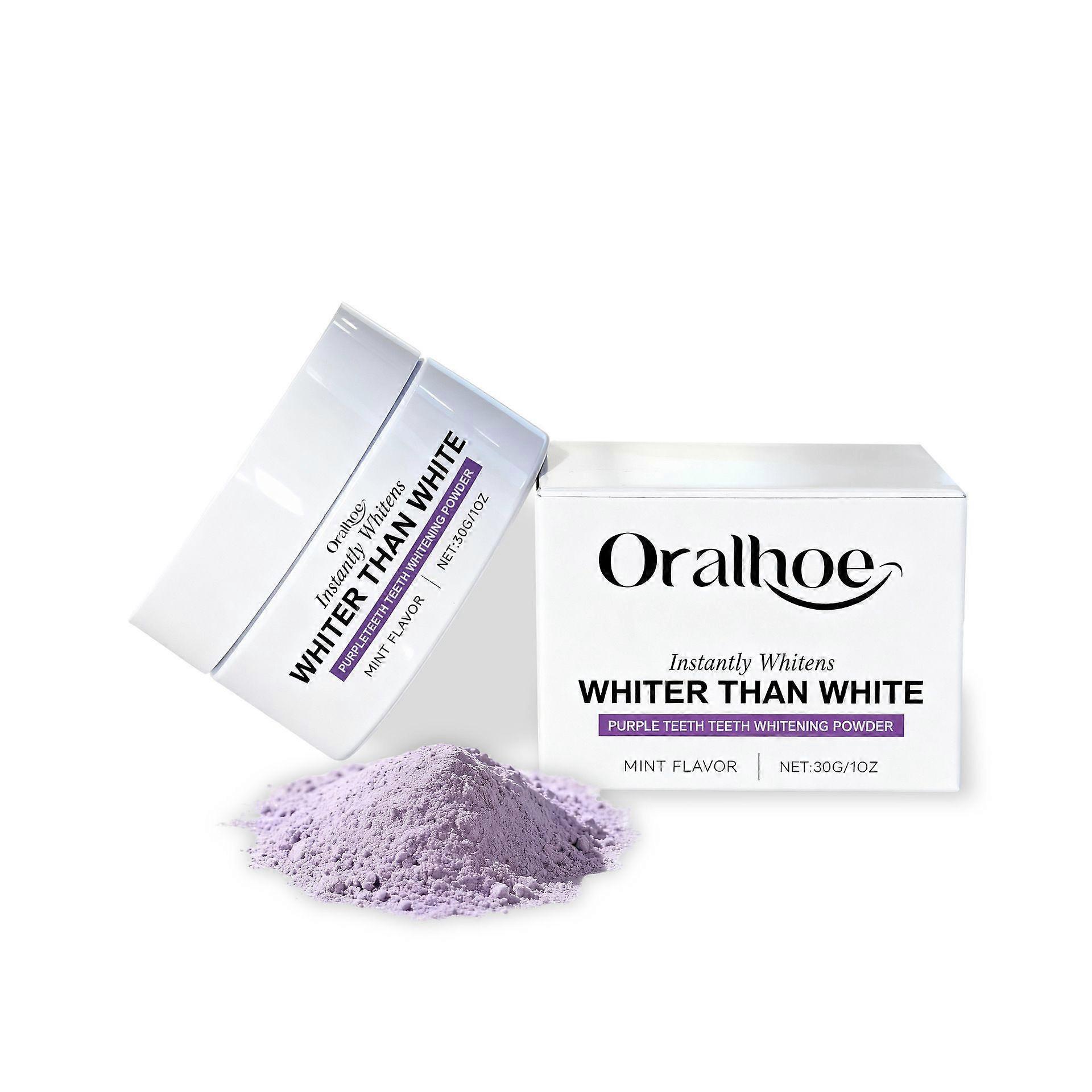 Teeth Whitening Powder,Remineralizing Hydroxyapatite Tooth Powder with Niacinamide,Purple Color Corrector for Instant Brightening, Enamel Repair & Lon