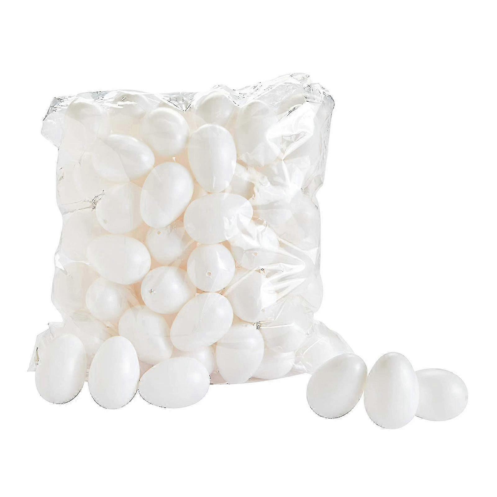 50 Decorative Eggs 6 Cm Plastic Eggs Decorating Home Decoration White