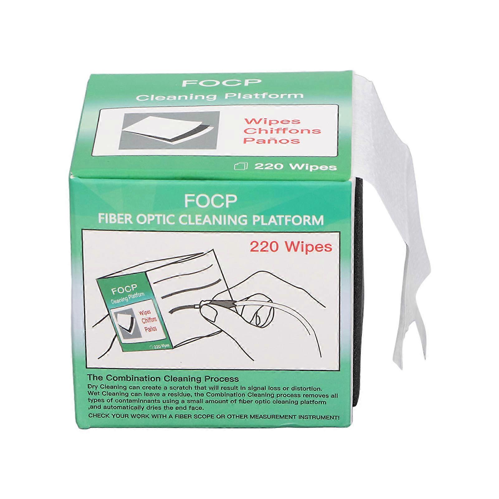 Lingettes nettoyantes pour fibres optiques, 220 feuilles, sans poussière, pour plateforme de nettoyage pour fibres optiques