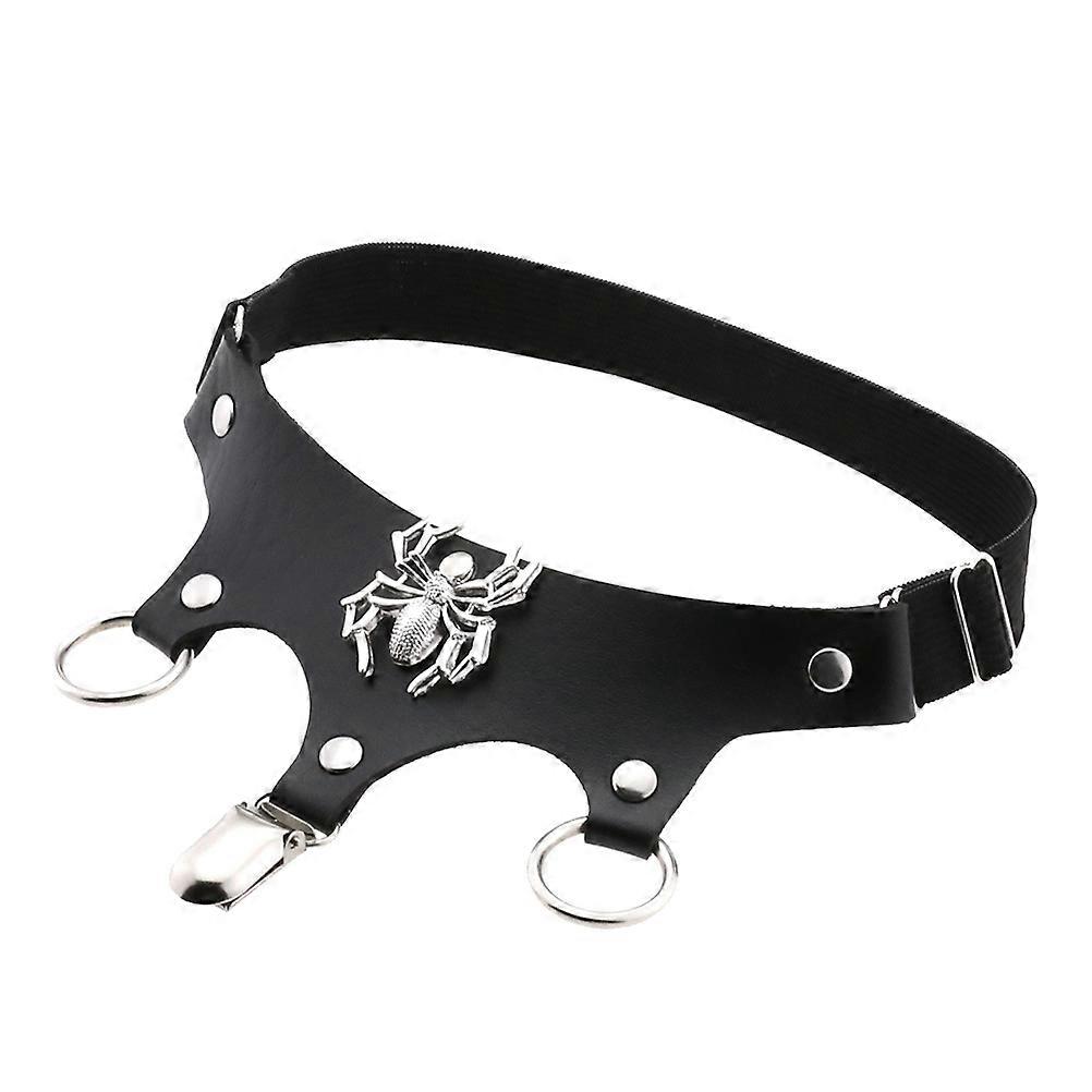Gothic Punk Garter for Decoration 2Pcs Elastic Leg Black