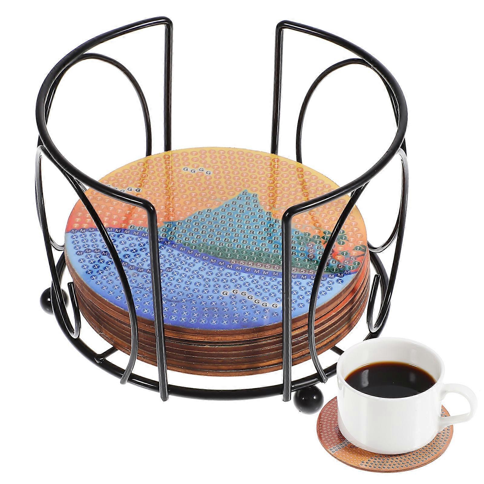 Iron Coaster Holder G Shaped Metal Rack for Storage 5Pcs