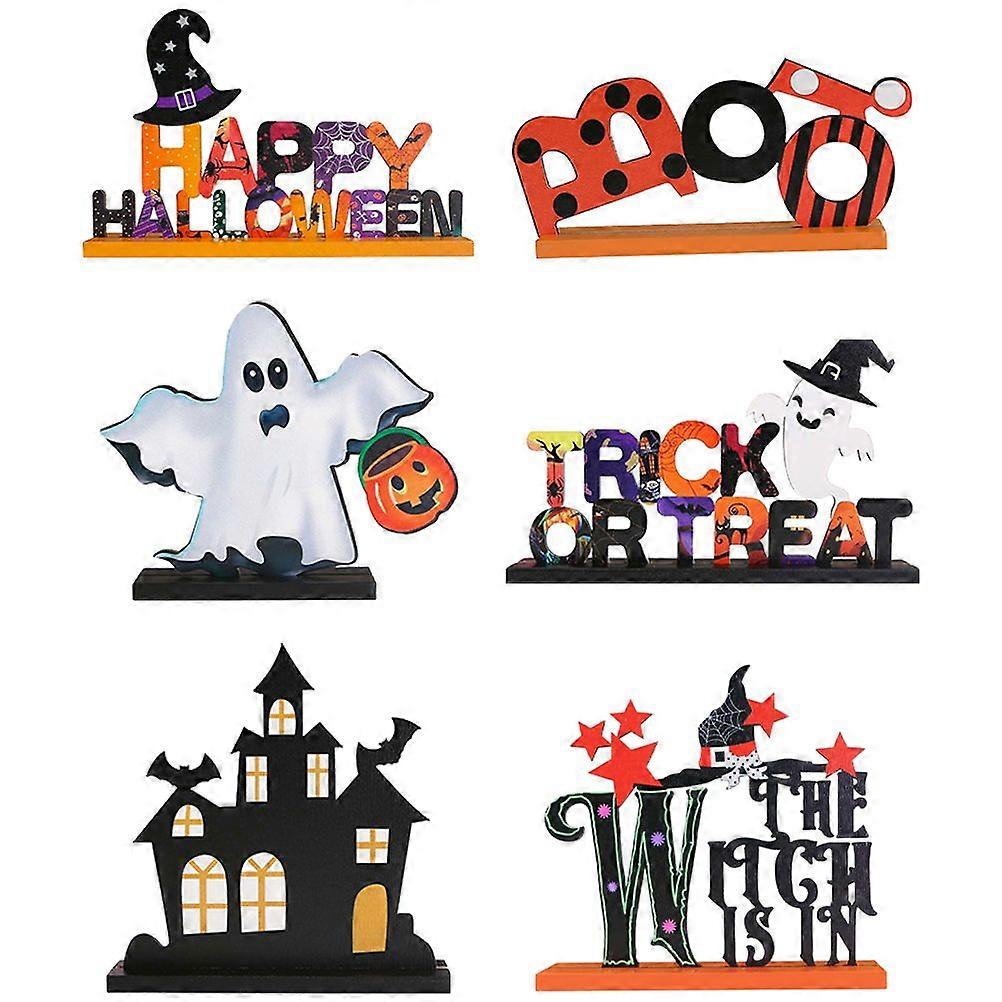 6pcs Halloween Ghost Decoration Table Centerpiece Sign Table Decor for Halloween
