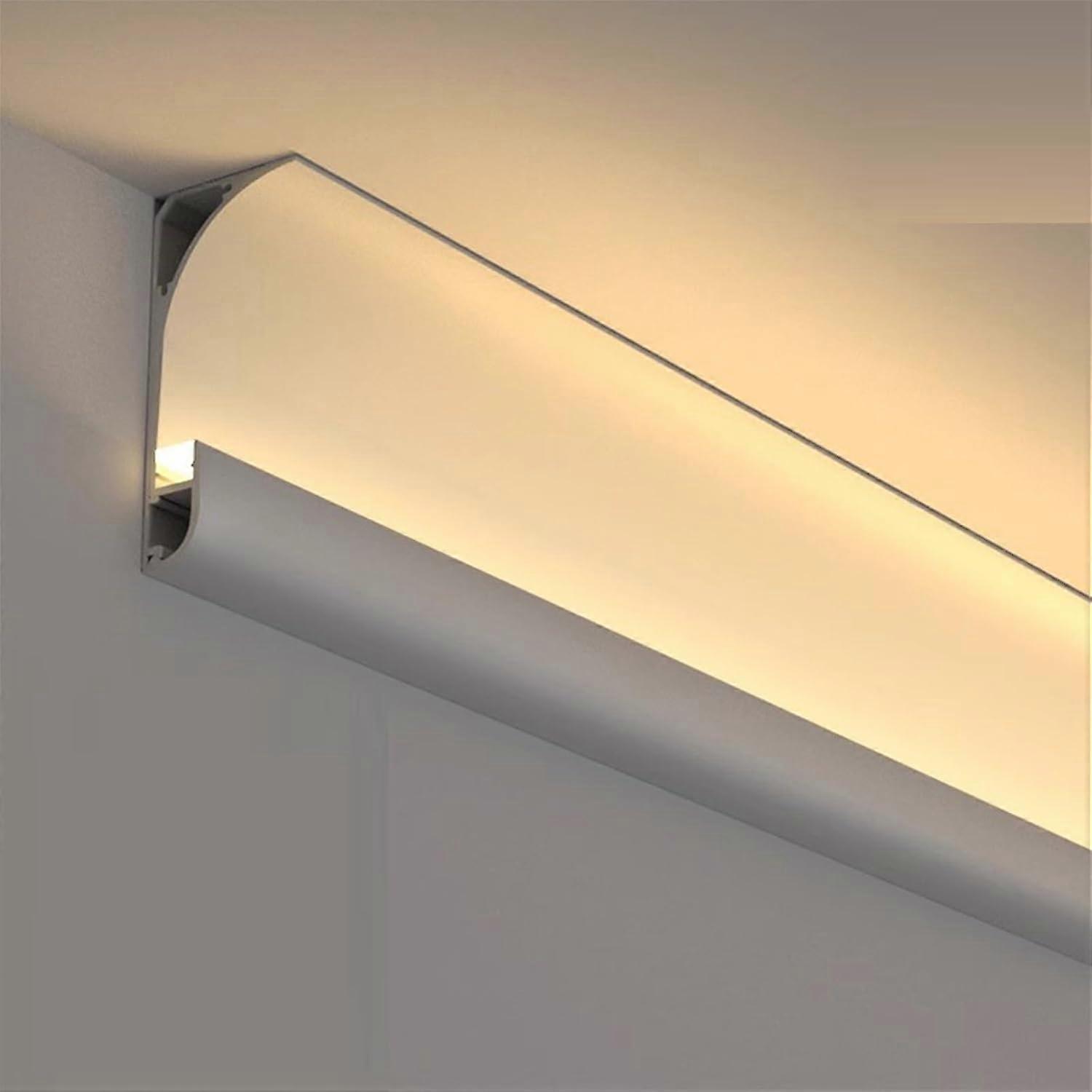 LED Track Light Strip Aluminum Channel Profiles Without LED Strips Base Plate Trim For Skirting White 3 m Bedrooms