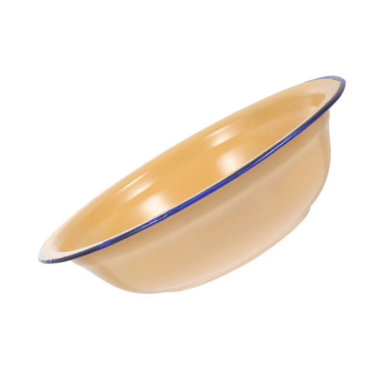 Enamel Basin Kitchen Thickened Enamelware Vintage Design Large Multiuse Bowl For Washing Vegetables And Mixing Dough
