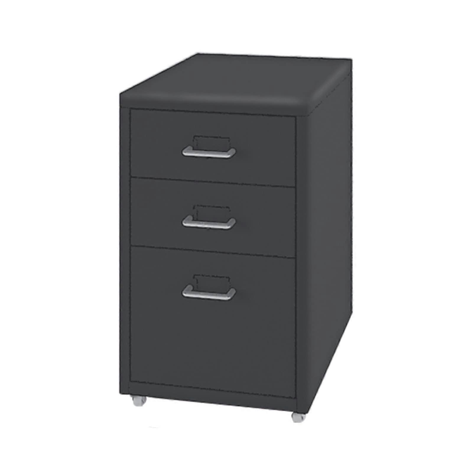 File Cabinet 3Drawer Mobile Filing Cabinet Model C Grey Office Filing Cabinet LowProfile Storage