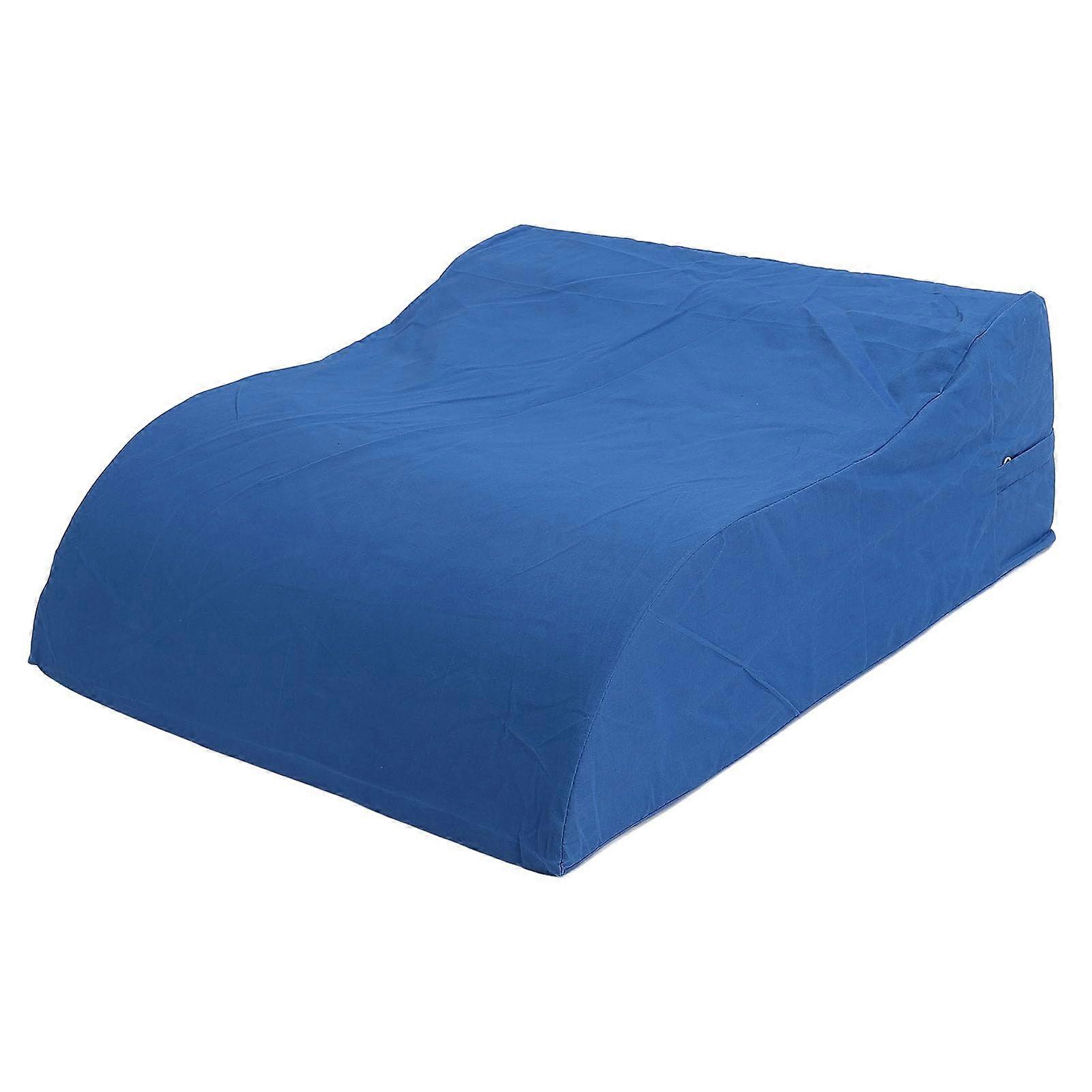 S Shape Wedge Pillow Blue 59x55x20cm For Leg Support And Lower Leg Support While Sleeping