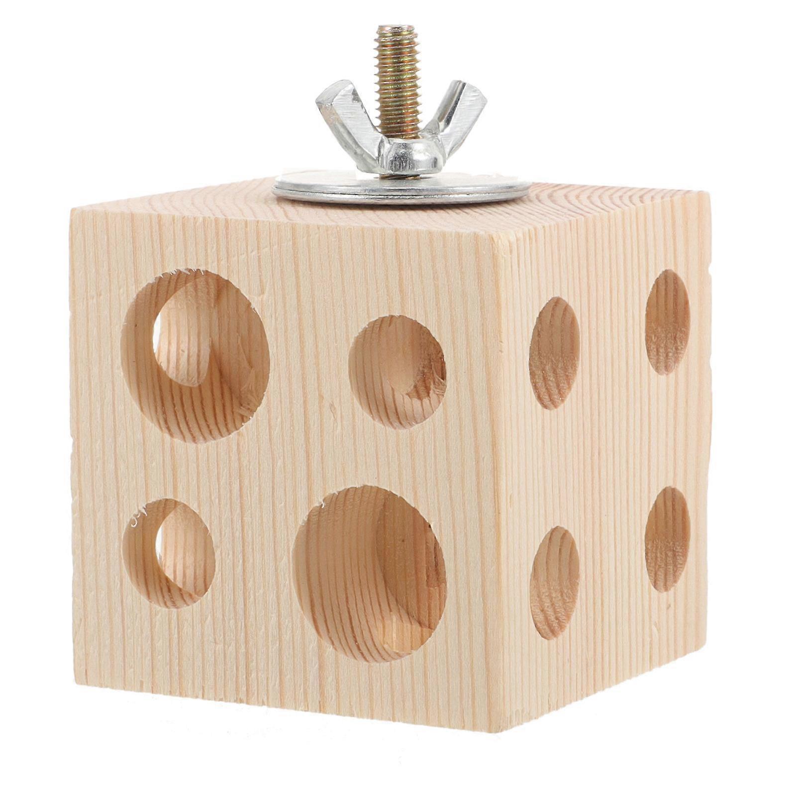 3Pcs Bird Wooden Block Toy Parrot Puzzle Chewing Training Exercise Ideal For Indoor Play
