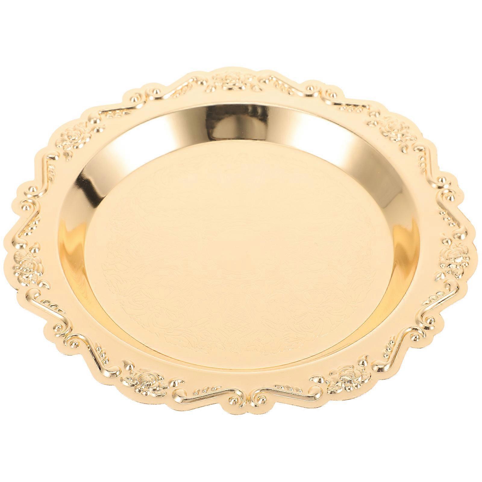 Golden Fruit Plate Snacks Tray for Home Use 3Pcs Set