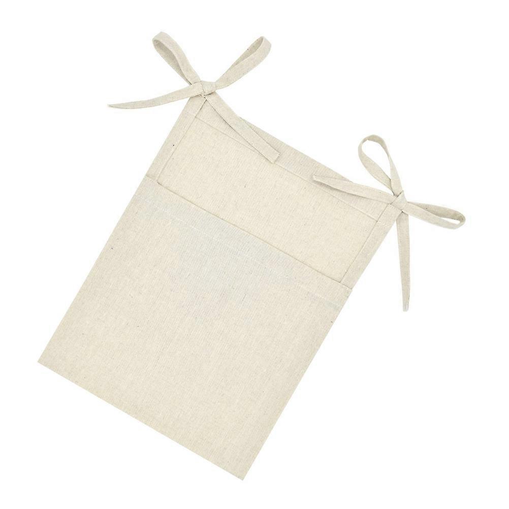 Beige Hanging Organizer Bag with Linen Material for Storage 3Pcs Set