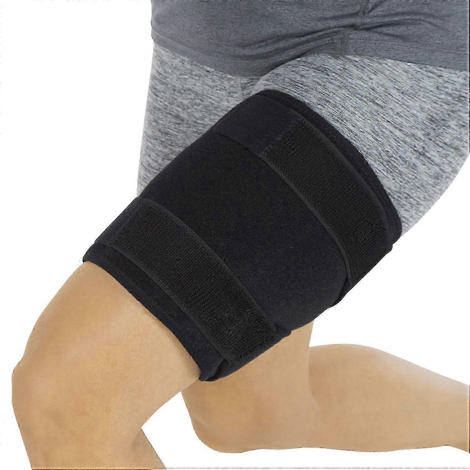 Thigh Brace - Hamstring Quad Wrap - Adjustable Compression Sleeve Support for Pulled Groin Muscle, Sprains, Quadricep, Tendinitis, Workouts, Sciatica