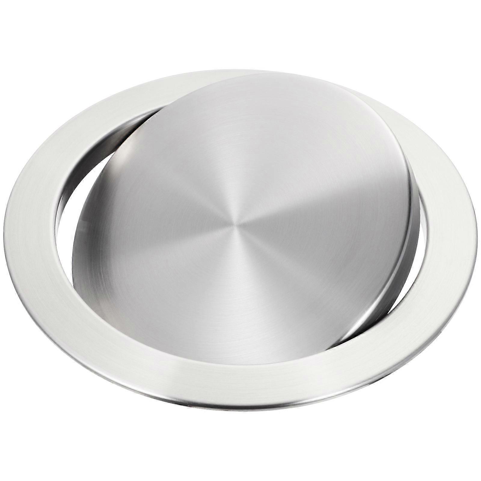 Recessed Garbage Lid For Easy Installation In Kitchen Trash Can With Use And Odor Prevention Feature In Silver Color 2Pcs