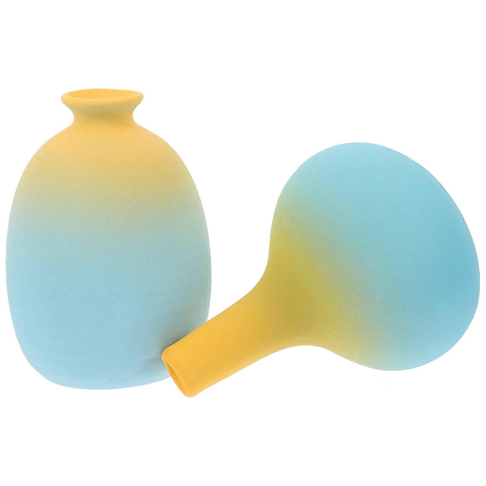 Multi Color Ceramic Vases For Weddings Special Occasions Home Use 11X8X8CM Modern Style 6Pcs