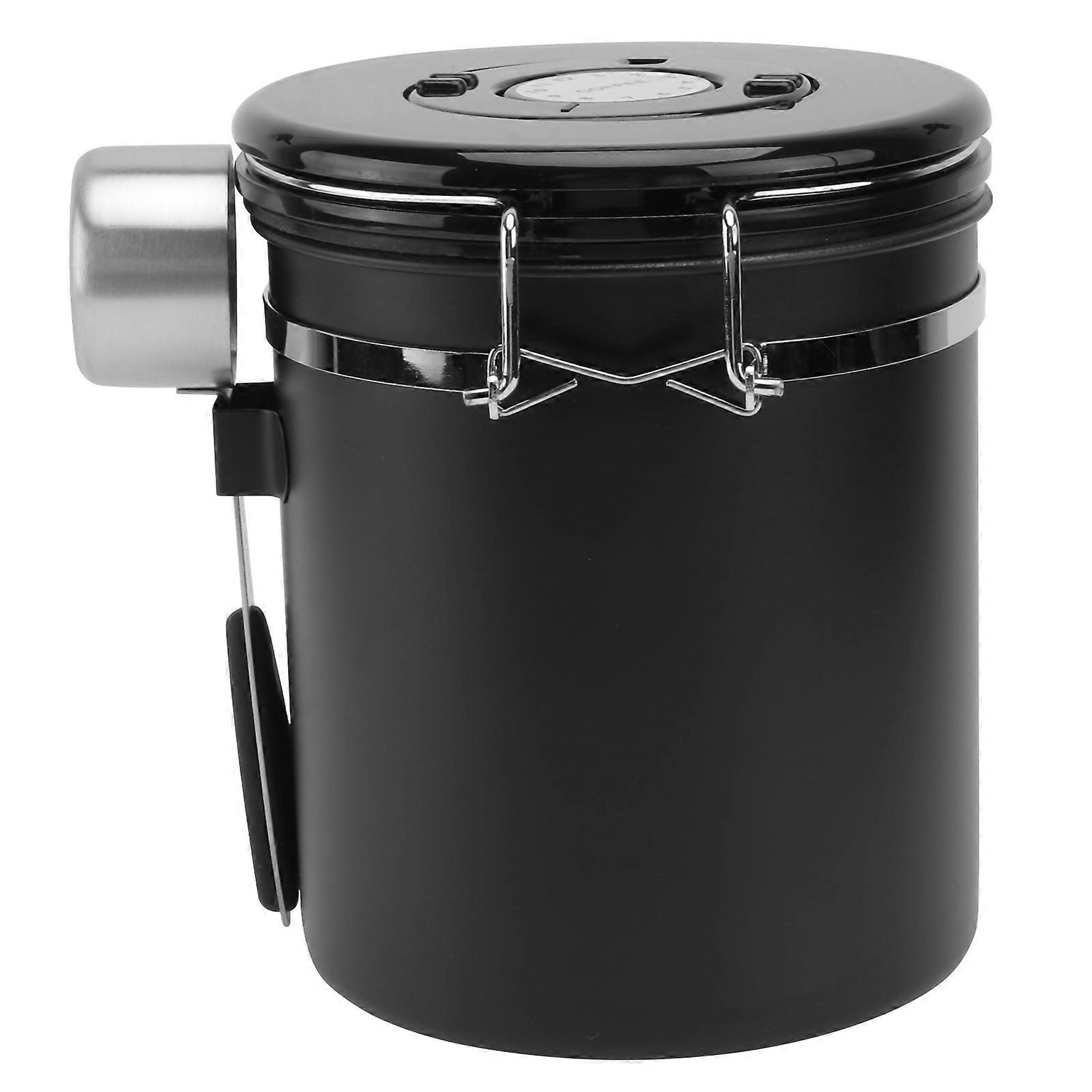 Sealed Jar Stainless Steel Storage Container for Tea Storage 2Pcs Black
