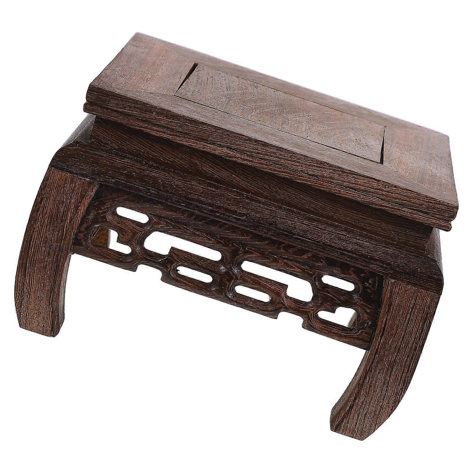 Wooden Display Stand for Plant with Solid Wood 2Pcs Square Vase Base