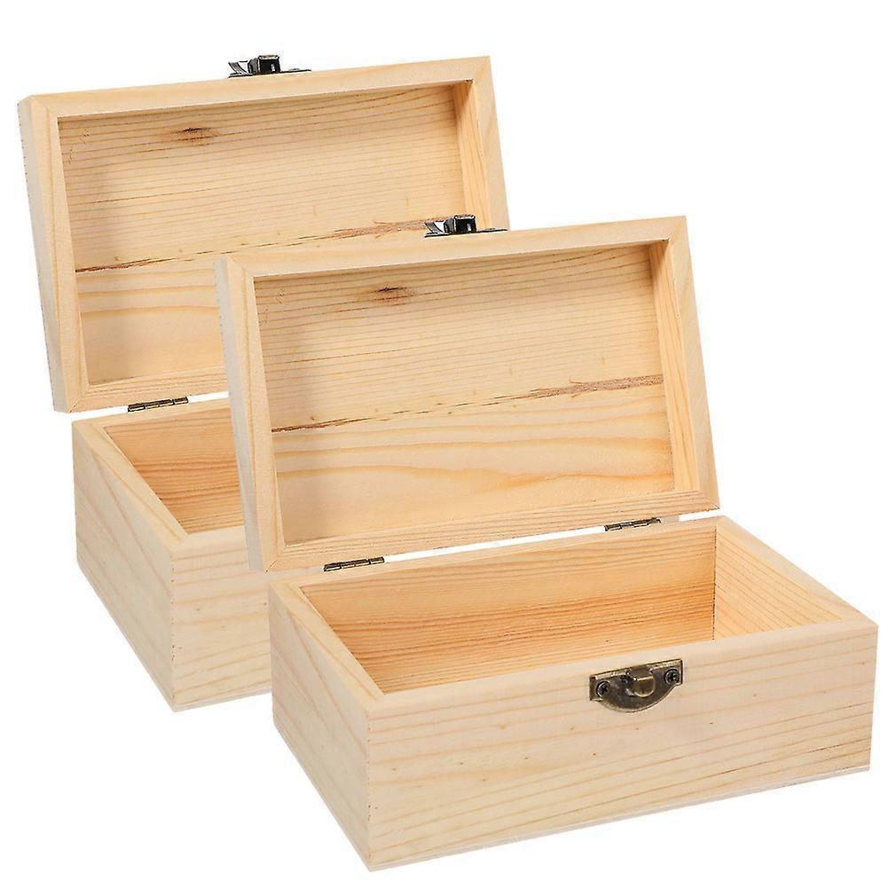 Unfinished Wooden Box Set 8Pcs With Locking Clasp For DIY Decoration And Jewelry Storage Suitable For Women At Parties