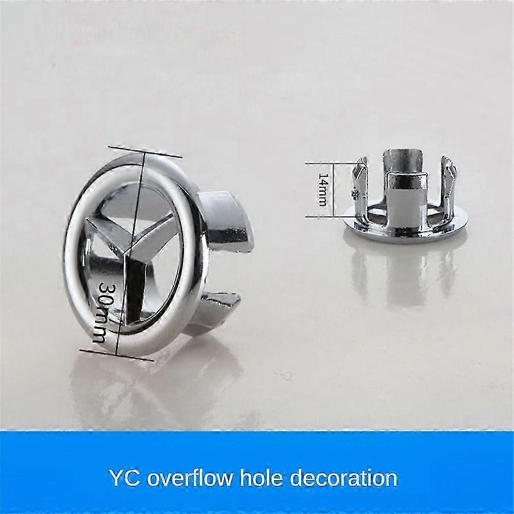 25-26 2PCS Solid Sink Overflow Covers Kitchen Bathroom Basin Trim Round Hole Caps